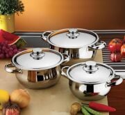 Gülsan Milenyum 6 Parça Tencere Seti Çelik Kapak 12-14-16 Cm