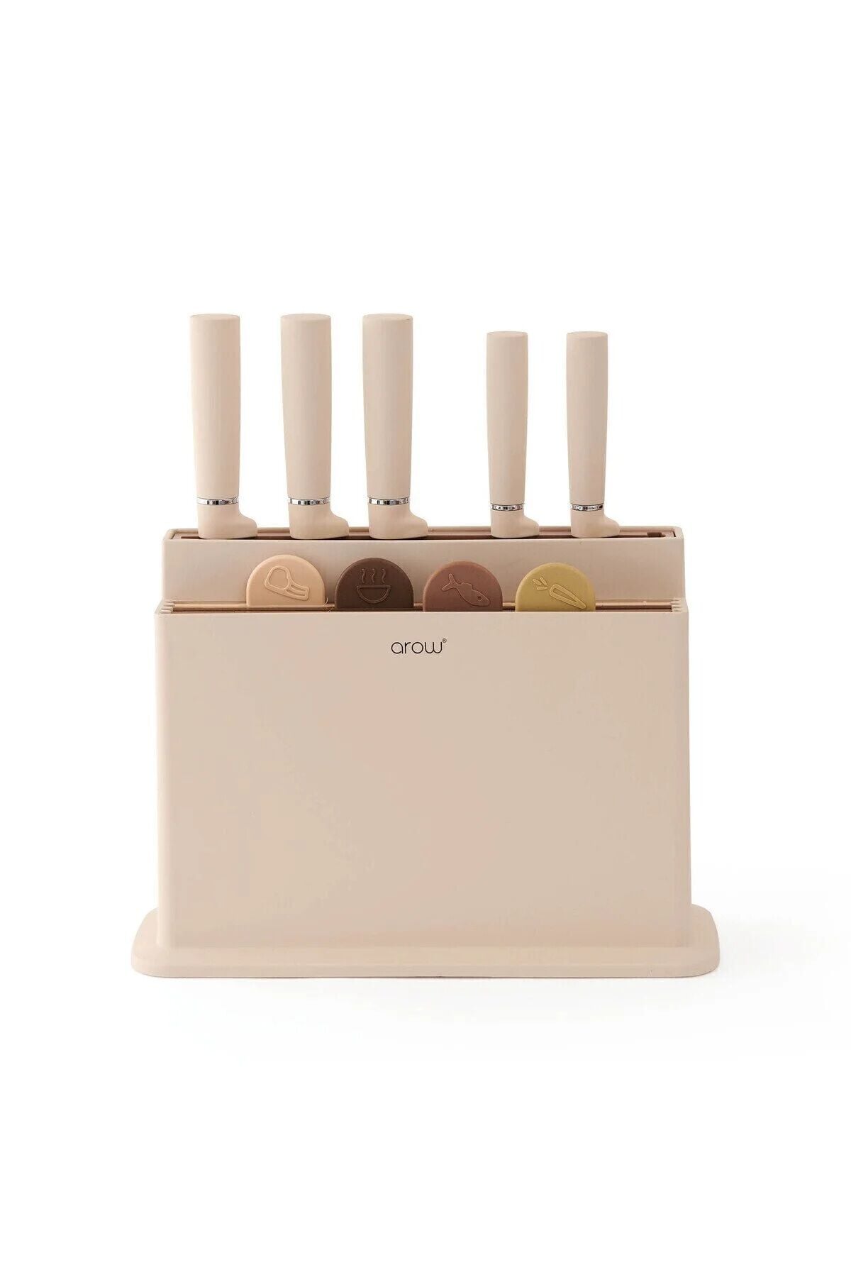 Arow Vanni Bıçaklı Ve Standlı Kesme Tahtası Seti 36,5x32 Cm TR-4161