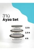 Kapris Ayza 3 Lü Yuvarlak Saklama Kabı Seti Krem 593