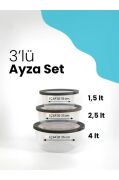 Kapris Ayza 3 Lü Yuvarlak Saklama Kabı Seti Krem 593