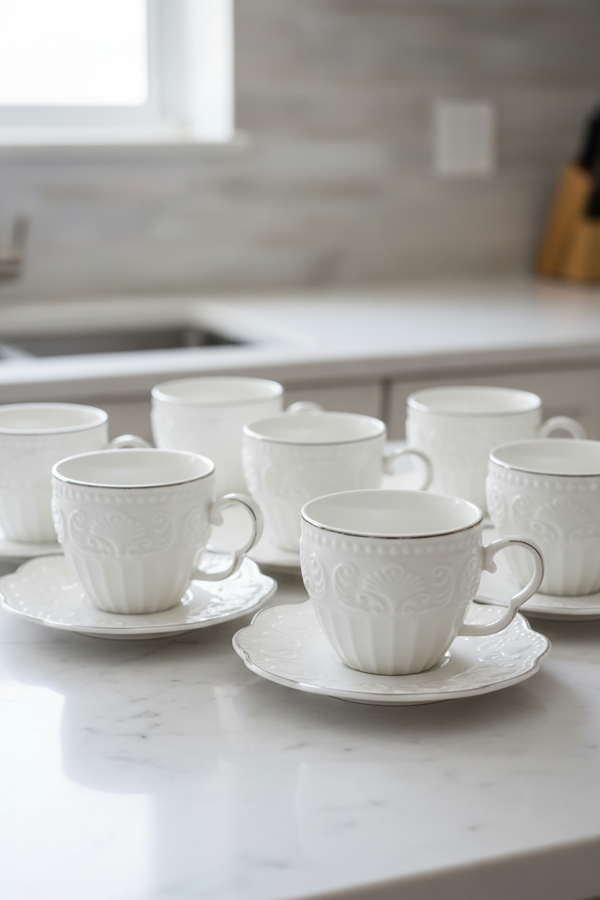 Acar Syt-06063 Fıona 6 Lı Çay Fincan Takımı Gümüş