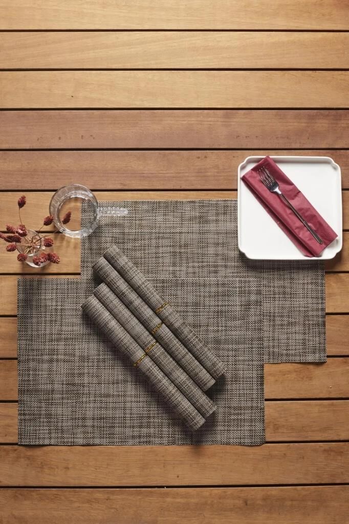 Perotti Bready Hasır Görünümlü 6 Lı Amerikan Servis Gri 15298