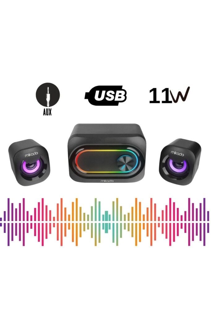 Mikado Rgb Ledli 2.1 Gaming Hoparlör 5W+3Wx2USB MD-511