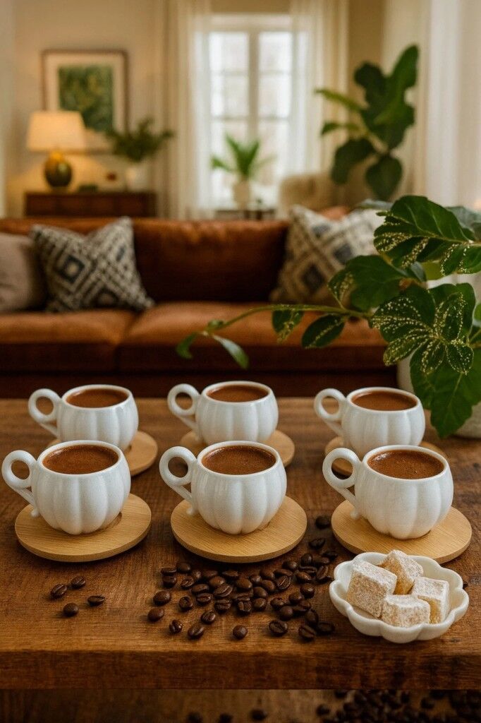 Lavin Bambu Kabak 6 Lı Kahve Fincan Takımı LVN 40297