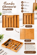 Kapris Bambu Ayarlanabilir Çekmece Içi Ölçü Ayarlı Kaşıklık 5-7 Bölmeli 8B81