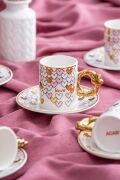 Acar Juliette 6 Kişilik Kahve Fincanı Takımı 90 ml Pembe 06013