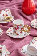 Acar Juliette 6 Kişilik Kahve Fincanı Takımı 90 ml Kırmızı 06013